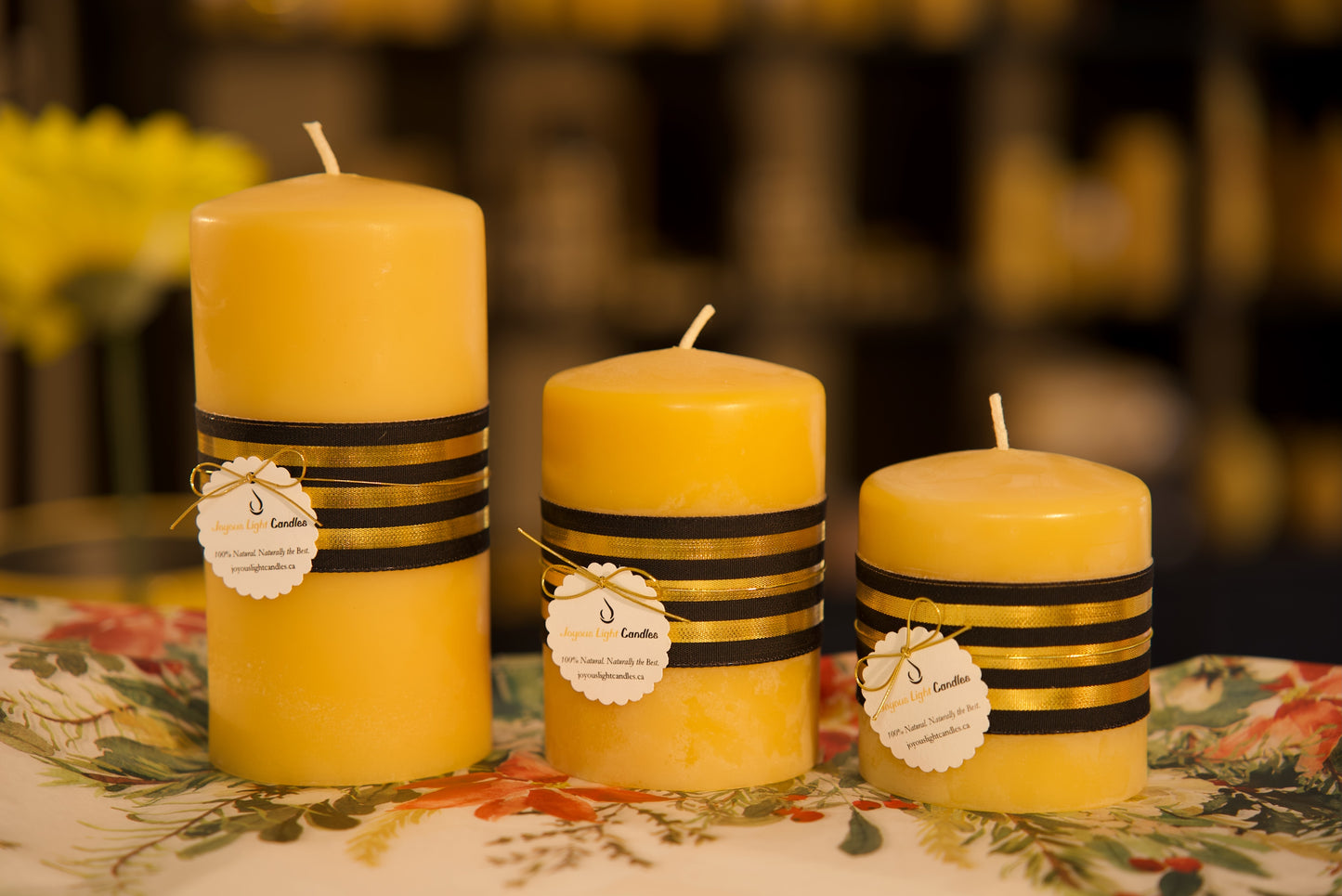 100% Pure Beeswax Pillar Candle