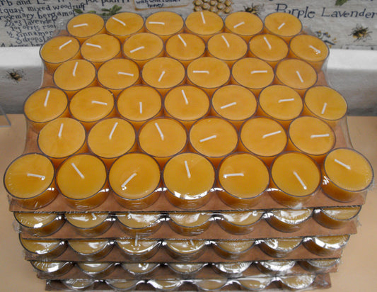 Beeswax tealight candles, 100% pure and handmade 15 dozen