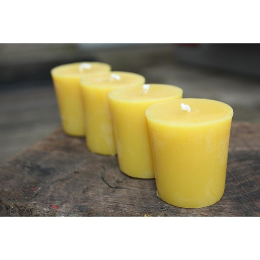 Beeswax votive candles, 100% pure and handmade 4 pack 